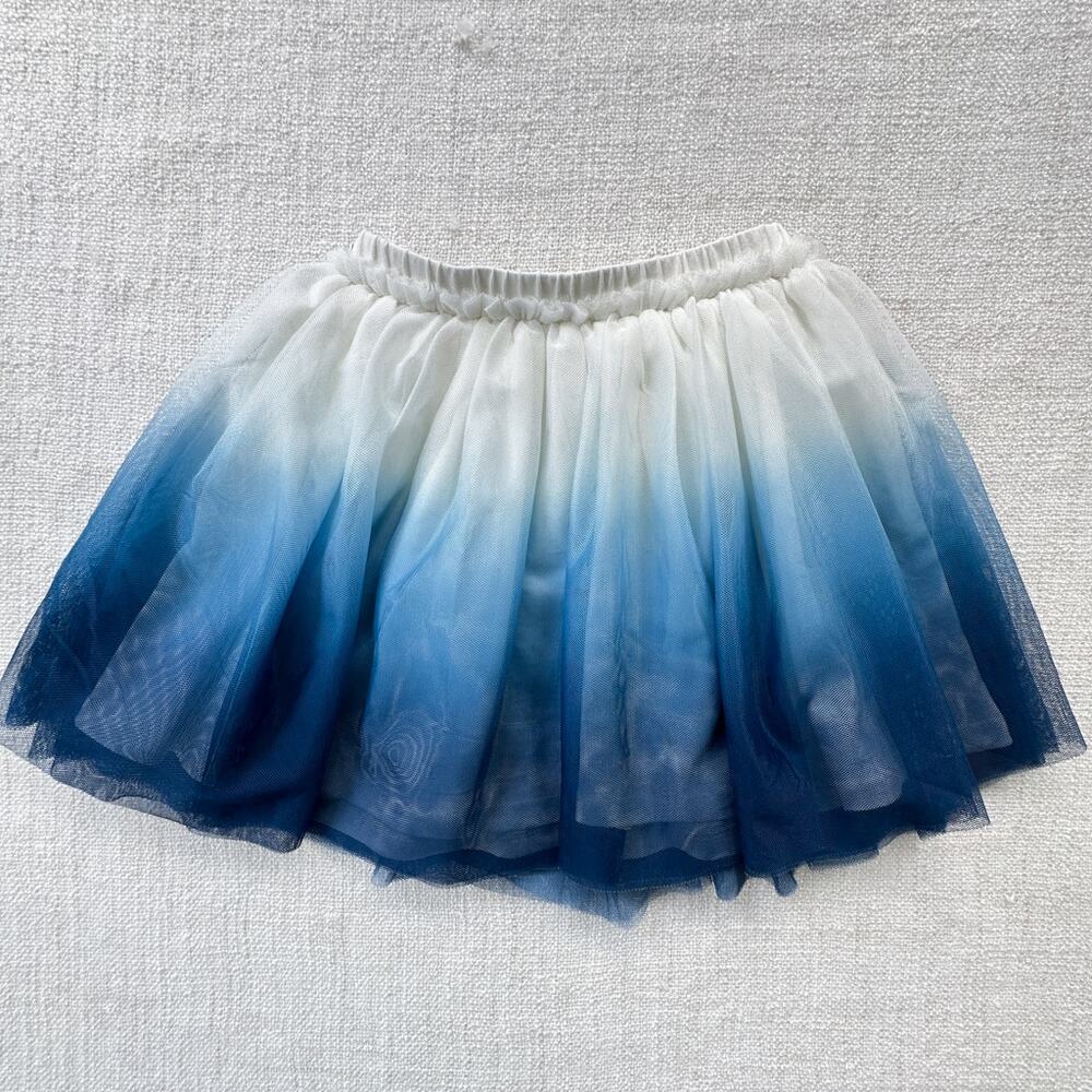 Tea Collection Blue & White Tulle Skirt EUC 5